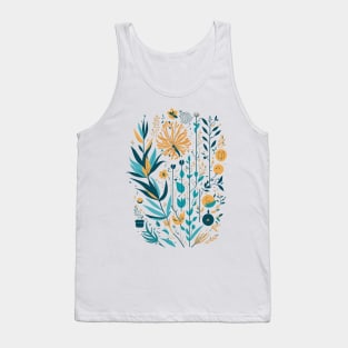 Bohemian Style Floral Shapes Tank Top